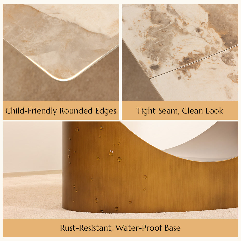 POVISON Hobart Modern Extendable Dining Table Sintered Stone