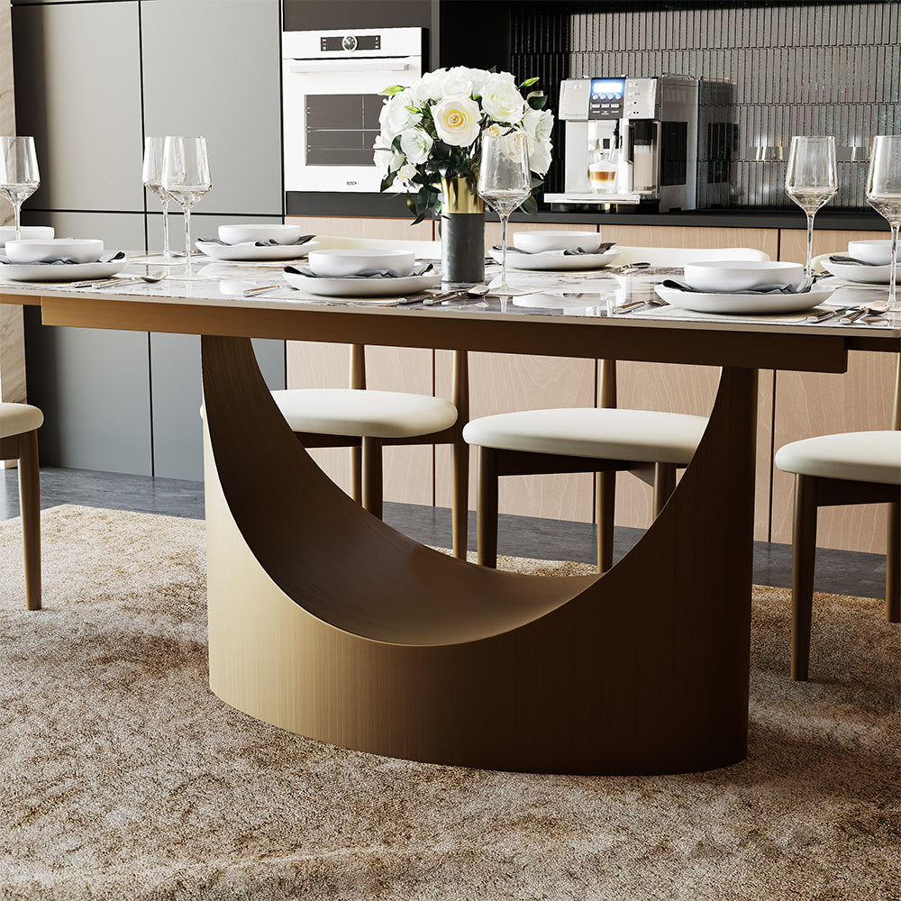 POVISON Hobart Modern Extendable Dining Table Sintered Stone