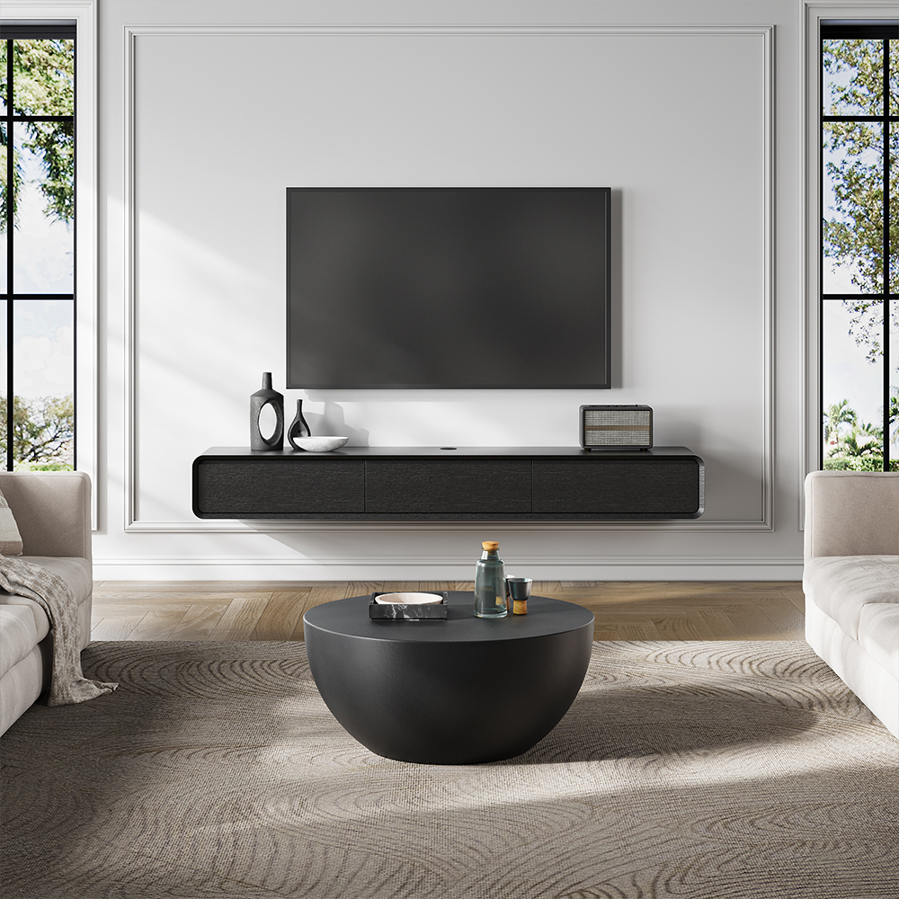 POVISON Merrin Modern Wall-Mounted Floating TV Stand Media Console